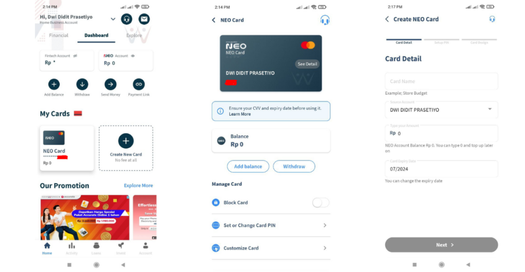 Neo Card, Virtual Prepaid Card Yang Fleksibel